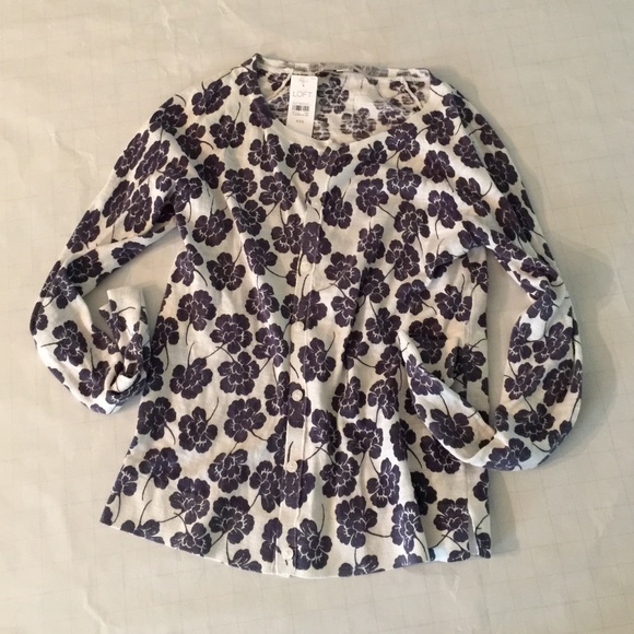 LOFT Floral Sweater Cardigan - Picture 1 of 2